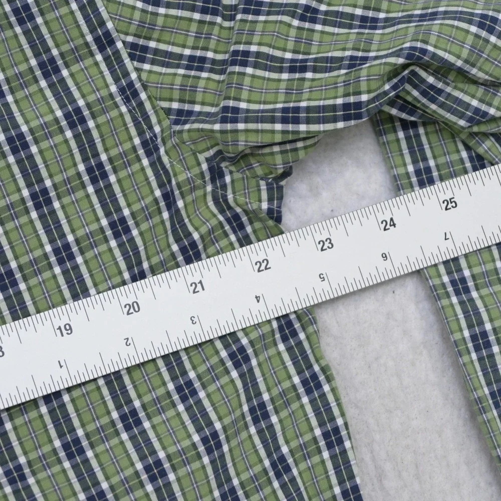 Vineyard Vines Whale Shirt Button Up Mens M Green Blue Gray Plaid Long Sleeve